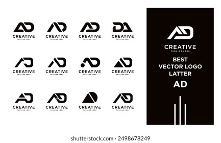 abstract letter AD logo icon set. design for business of luxury, elegant, simple.