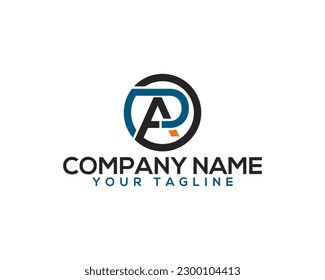 Abstract letter AD, PA Unique round Logo Design Concept. Creative alphabet vector icon for company and brand.