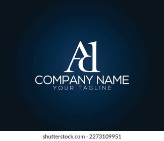 Abstract letter AD Unique Logo Design Concept. Creative and luxury alphabet vector icon.