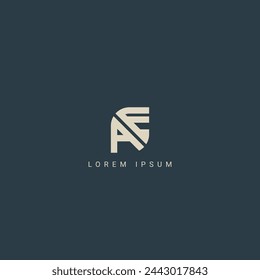 Abstract letter AE EA monogram logo vector template. Initial based minimal flat icon vector.