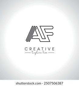 Abstract Letter AF FA Modern Artistic Line Logo Design. Initial Vector Template.