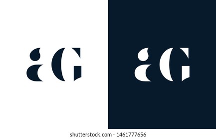 Abstract letter AG logo. This logo icon incorporate with abstract shape in the creative way. It look like letter AG. It will be suitable for Which company name start AG.