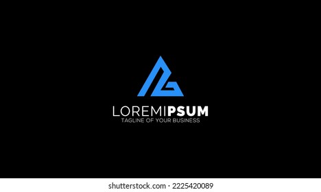 Letras resumidas logotipo de AG. Este icono del logotipo se incorpora con forma abstracta de forma creativa