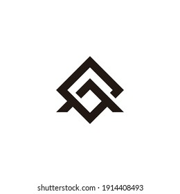 abstract letter ag simple square geometric logo vector