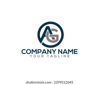 Abstract letter AG Unique round Logo Design Concept. Creative alphabet vector icon for company and brand.