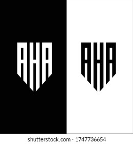 abstract letter aha logo design. initials aha logo
