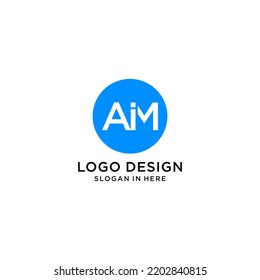 abstract letter AIM logo design