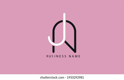 Plantilla de diseño de logotipo de vectores AJ JA para carta abstracta