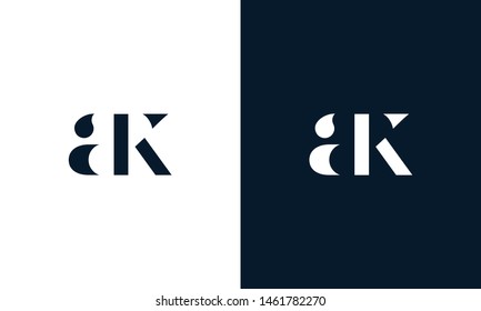Abstract letter AK logo. This logo icon incorporate with abstract shape in the creative way. It look like letter AK. It will be suitable for Which company name start AK.
