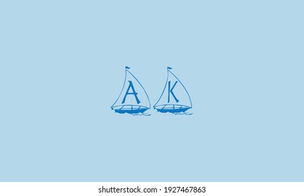 Letra abstracta del logo de AK. Este icono del logotipo se incorpora con forma abstracta de forma creativa. Parece letra A y K.