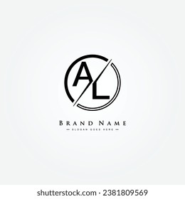 Abstract Letter AL Logo - Initial Monogram Template for Alphabet A and L