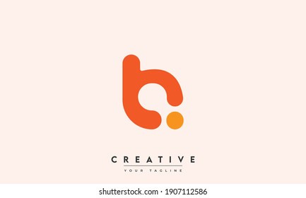 Abstract letter alphabet b with click 2 concept logo design art vector illustration. 