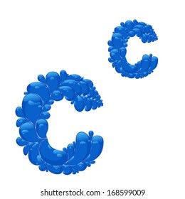 Abstract letter from the alphabet in the form of water drops