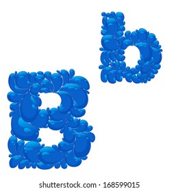 Abstract letter from the alphabet in the form of water drops