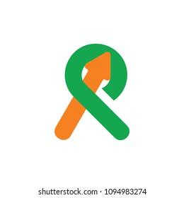 abstract letter ar with arrow design logo