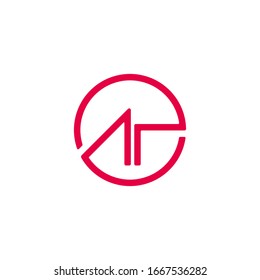 abstract letter ar circle geometric line design symbol logo vector