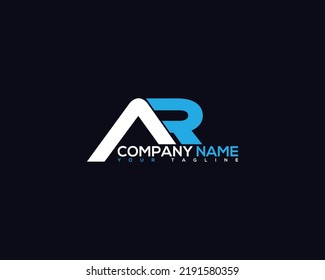 Abstract Letter AR Modern Logo Design. Creative AR Letter Vector Illustration on Black Background.