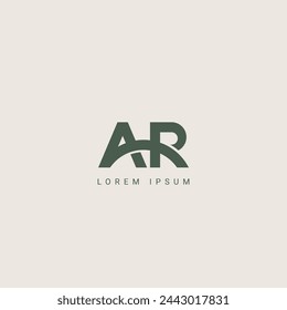 Abstrakter Buchstabe AR RA Monogramm Logo Vektor-Vorlage. Anfänglich basierter minimaler flacher Symbolvektor.