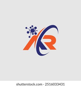 Abstract letter AR Tech logo, AR technology logo template