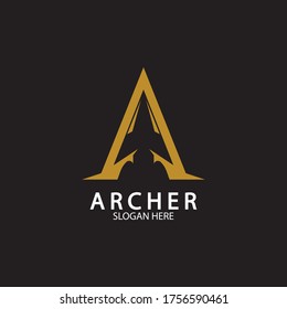 Abstract letter A and Arrow head logo design vector illustration