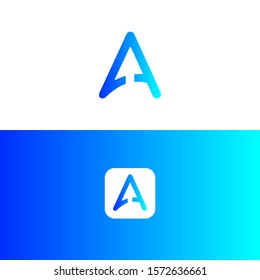 Abstract letter A arrow logo design template. Colorful creative sign. Universal vector icon.