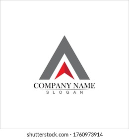Abstract letter A and Arrow logo design vector illustration