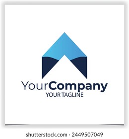 Abstract letter a arrow logo design template