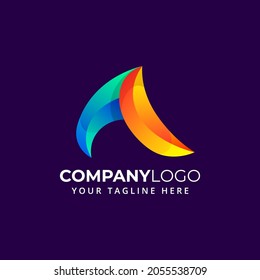 abstract letter A arrow shape logo design,vector,illustration