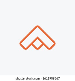 Abstract letter A with arrow thin line logotype. Creative and Minimalist Letter A Logo Design Icon. Modern logo idea sign Universal emblem vector icon.