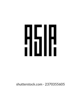 abstrakter Buchstabe A und ASIA Logo-Design Monogramm Vektorsymbol Symbol Illustration kreative Idee