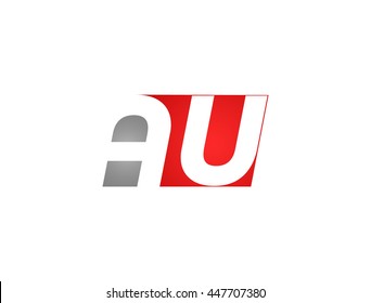 Abstract letter AU. lovely logo design template. 