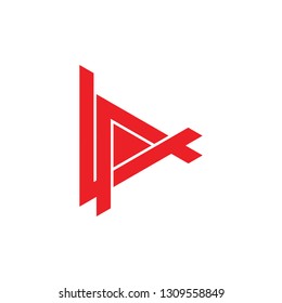 abstract letter av geometric triangle arrow logo vector