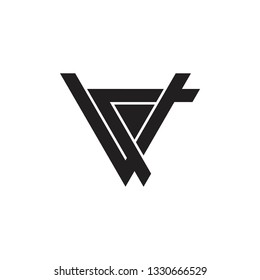 abstract letter av geometric triangle arrow logo vector