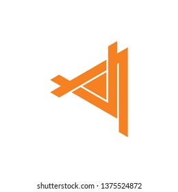 abstract letter av geometric triangle arrow logo vector