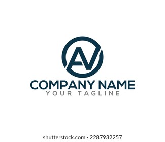Abstract letter AV Unique round Logo Design Concept. Creative alphabet vector icon for company and brand.