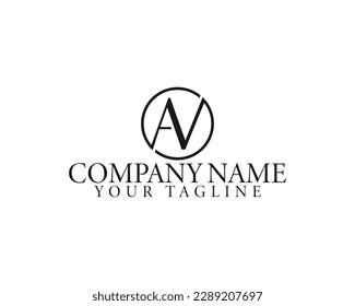 Abstract letter AV Unique round Logo Design Concept. Creative alphabet vector icon for company and brand.