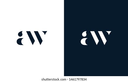 Abstract letter AW logo. This logo icon incorporate with abstract shape in the creative way. It look like letter AW. It will be suitable for Which company name start AW.