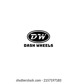 logotipo de letra inicial abstracta D y W en color blanco aislado en forma de círculo negro aplicado para el diseño del logotipo de la empresa de restauración de automóviles también adecuado para las marcas con nombre inicial DW o WD
