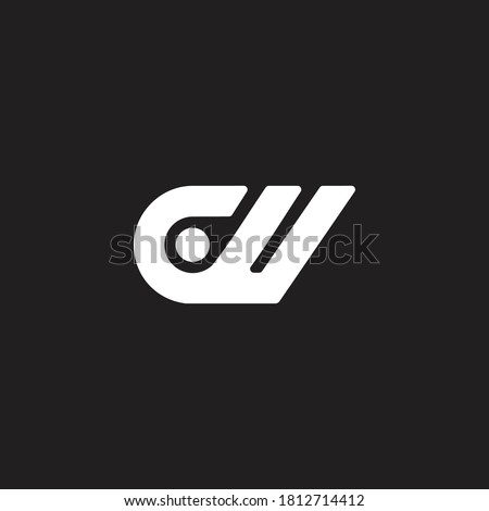 abstract letter aw simple geometric line logo vector