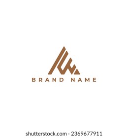 Abstract Letter AW or WA monogram logo in gold color isolated on a white background. Letter AW logo applied for construction company logo design inspiration template