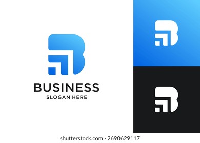 Abstract letter B arrow logo design. Modern icon usable for business, financial and branding.