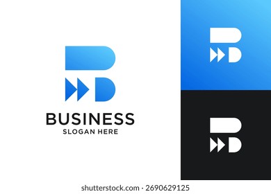 Abstract letter B arrow logo design. Modern icon usable for business, financial and branding.