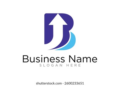 Abstract Letter B Arrow Vector Logo concept, Simple Arrow b logo designs concept. 