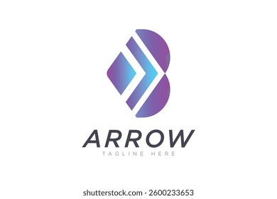 Abstract Letter B Arrow Vector Logo concept, Simple Arrow b logo designs concept. 