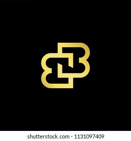 Abstract letter B BB. minimal logo design template. Vector letter logo with gold and black color.