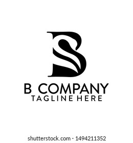 Abstract Letter B Black Swan Logo Template Vector