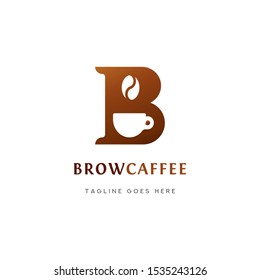 Abstract Letter B Brow Coffee Logo Template For Business