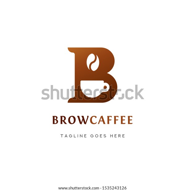 Abstract Letter B Brow Coffee Logo Stock Vector (Royalty Free) 1535243126