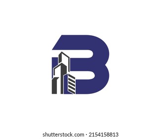 Abstract Letter B Building Logo Design Stock Vector (Royalty Free ...