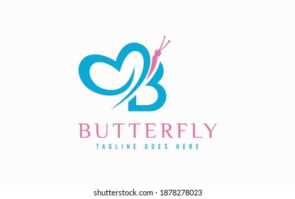 Abstract Letter B and Butterfly Combination Logo Design. Usable For Business, Community, Industrial, Foundation, Tech, Services Company. Graphic Design Element.